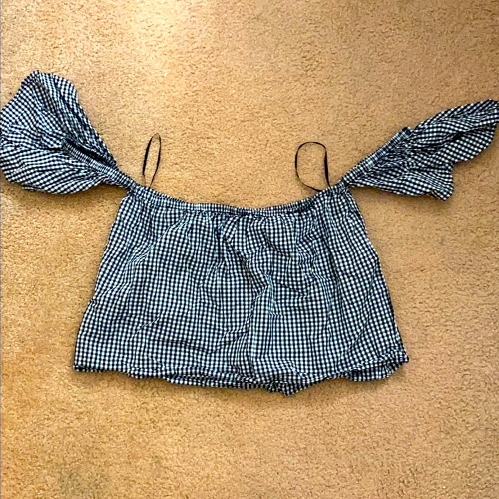 Glad off the shoulder crop top